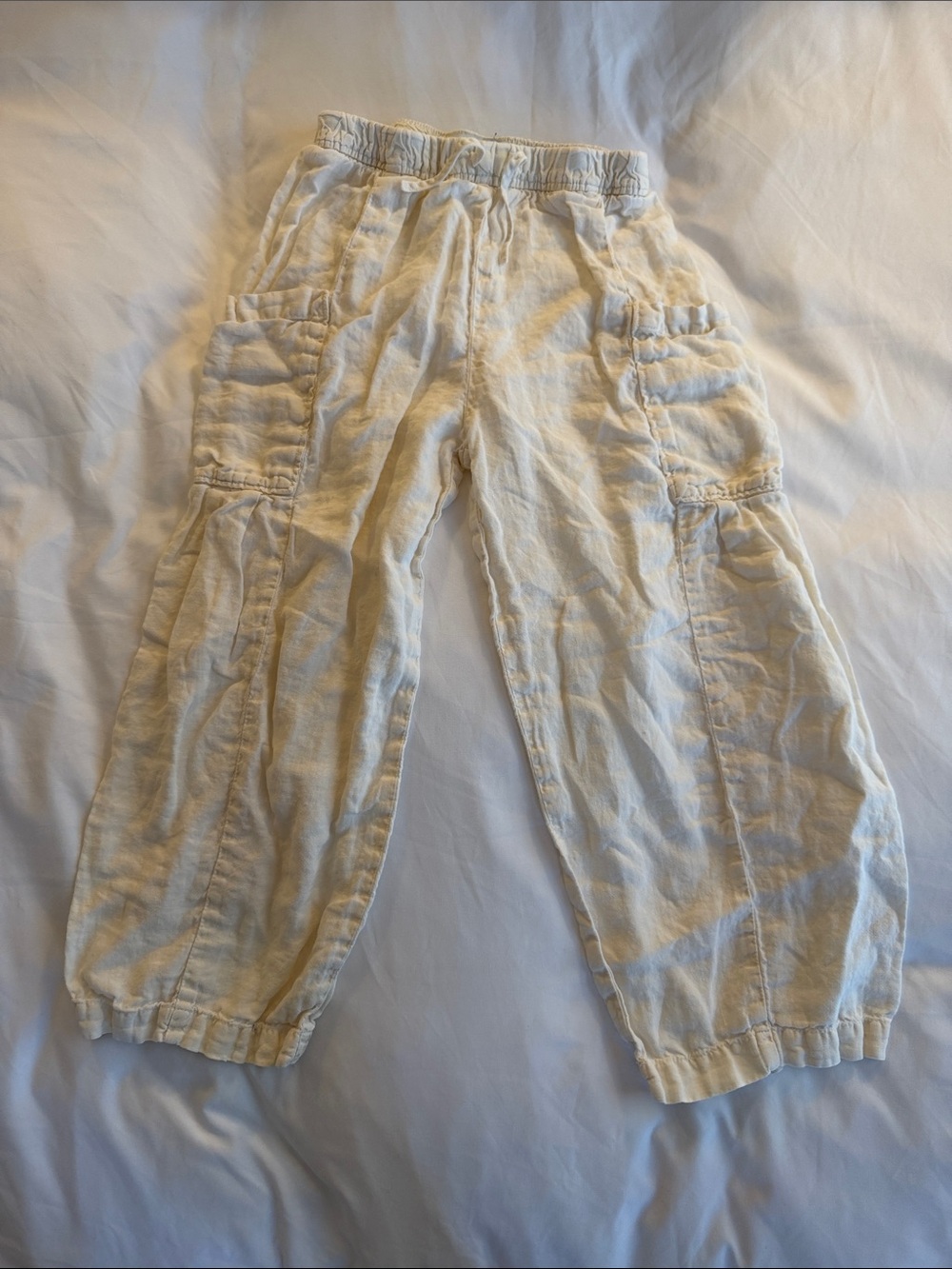 Zara Cream Cargo Jogger Pants for Kids